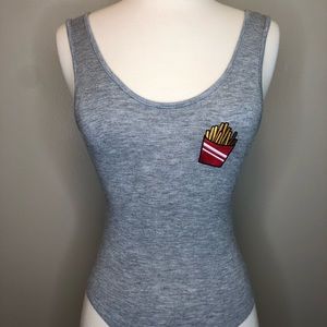 Hot Gal | Bodysuit One Piece Gray French Fries